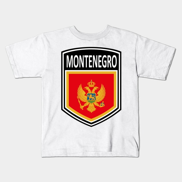 Flag Shield - Montenegro Kids T-Shirt by Taylor'd Designs